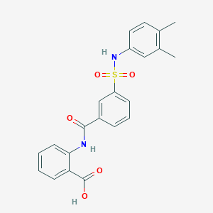 2-[(3-{[(3,4-dimethylphenyl)amino]sulfonyl}benzoyl)amino]benzoic acid
