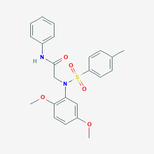 molecular formula C23H24N2O5S B411327 2-{2,5-dimethoxy[(4-methylphenyl)sulfonyl]anilino}-N-phenylacetamide 