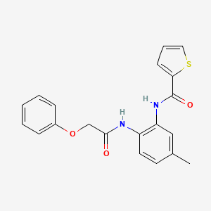 molecular formula C20H18N2O3S B4113273 N-{5-methyl-2-[(phenoxyacetyl)amino]phenyl}-2-thiophenecarboxamide 