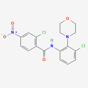 molecular formula C17H15Cl2N3O4 B4113278 2-chloro-N-[3-chloro-2-(4-morpholinyl)phenyl]-4-nitrobenzamide 