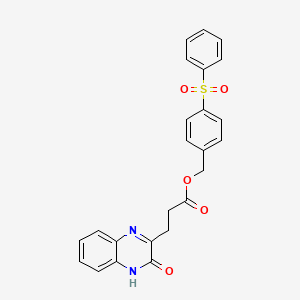 molecular formula C24H20N2O5S B4113301 4-(phenylsulfonyl)benzyl 3-(3-hydroxy-2-quinoxalinyl)propanoate 