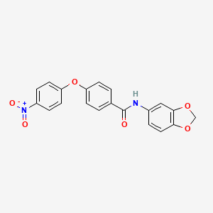 molecular formula C20H14N2O6 B4113307 N-1,3-benzodioxol-5-yl-4-(4-nitrophenoxy)benzamide 