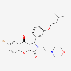molecular formula C28H31BrN2O5 B4113349 7-bromo-1-[3-(3-methylbutoxy)phenyl]-2-[2-(4-morpholinyl)ethyl]-1,2-dihydrochromeno[2,3-c]pyrrole-3,9-dione 