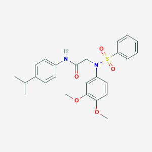 2-[3,4-dimethoxy(phenylsulfonyl)anilino]-N-(4-isopropylphenyl)acetamide