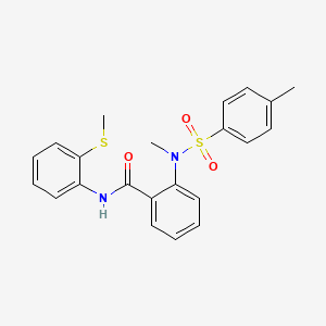 molecular formula C22H22N2O3S2 B4113375 2-{methyl[(4-methylphenyl)sulfonyl]amino}-N-[2-(methylthio)phenyl]benzamide 