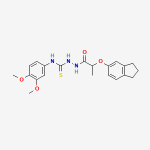molecular formula C21H25N3O4S B4113381 2-[2-(2,3-dihydro-1H-inden-5-yloxy)propanoyl]-N-(3,4-dimethoxyphenyl)hydrazinecarbothioamide 