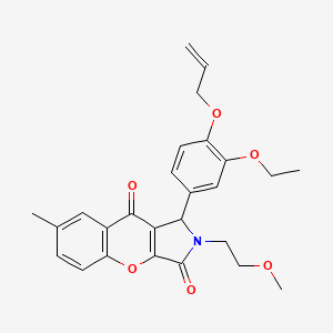 molecular formula C26H27NO6 B4113392 1-[4-(allyloxy)-3-ethoxyphenyl]-2-(2-methoxyethyl)-7-methyl-1,2-dihydrochromeno[2,3-c]pyrrole-3,9-dione 