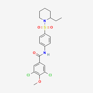 3,5-dichloro-N-{4-[(2-ethyl-1-piperidinyl)sulfonyl]phenyl}-4-methoxybenzamide