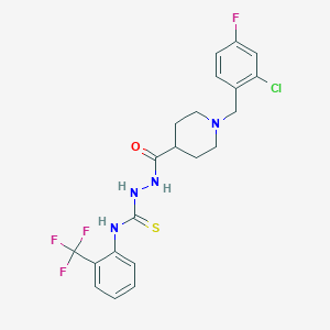 molecular formula C21H21ClF4N4OS B4113404 2-{[1-(2-chloro-4-fluorobenzyl)-4-piperidinyl]carbonyl}-N-[2-(trifluoromethyl)phenyl]hydrazinecarbothioamide 