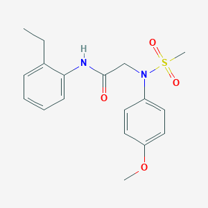 molecular formula C18H22N2O4S B411341 N-(2-ethylphenyl)-2-[4-methoxy(methylsulfonyl)anilino]acetamide 