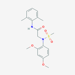 molecular formula C19H24N2O5S B411342 2-[2,4-dimethoxy(methylsulfonyl)anilino]-N-(2,6-dimethylphenyl)acetamide 