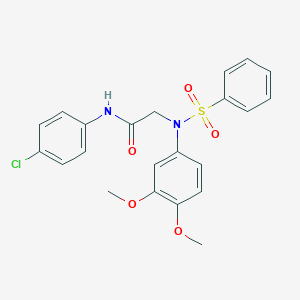 N-(4-chlorophenyl)-2-[3,4-dimethoxy(phenylsulfonyl)anilino]acetamide