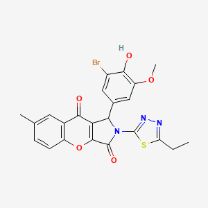 molecular formula C23H18BrN3O5S B4113431 1-(3-bromo-4-hydroxy-5-methoxyphenyl)-2-(5-ethyl-1,3,4-thiadiazol-2-yl)-7-methyl-1,2-dihydrochromeno[2,3-c]pyrrole-3,9-dione 