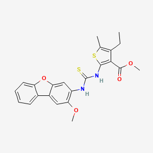 methyl 4-ethyl-2-({[(2-methoxydibenzo[b,d]furan-3-yl)amino]carbonothioyl}amino)-5-methyl-3-thiophenecarboxylate