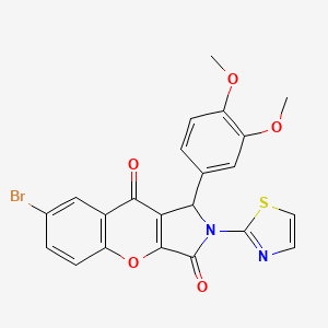 molecular formula C22H15BrN2O5S B4113479 7-bromo-1-(3,4-dimethoxyphenyl)-2-(1,3-thiazol-2-yl)-1,2-dihydrochromeno[2,3-c]pyrrole-3,9-dione 