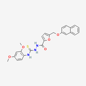 molecular formula C25H23N3O5S B4113481 N-(2,4-dimethoxyphenyl)-2-{5-[(2-naphthyloxy)methyl]-2-furoyl}hydrazinecarbothioamide 