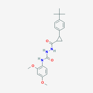 molecular formula C23H29N3O4 B4113501 2-{[2-(4-tert-butylphenyl)cyclopropyl]carbonyl}-N-(2,4-dimethoxyphenyl)hydrazinecarboxamide 