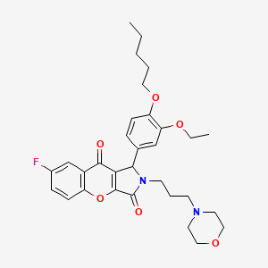 molecular formula C31H37FN2O6 B4113508 1-[3-ethoxy-4-(pentyloxy)phenyl]-7-fluoro-2-[3-(4-morpholinyl)propyl]-1,2-dihydrochromeno[2,3-c]pyrrole-3,9-dione 