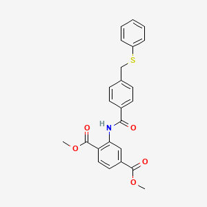 molecular formula C24H21NO5S B4113518 dimethyl 2-({4-[(phenylthio)methyl]benzoyl}amino)terephthalate 