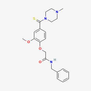 molecular formula C22H27N3O3S B4113538 N-benzyl-2-{2-methoxy-4-[(4-methyl-1-piperazinyl)carbonothioyl]phenoxy}acetamide 