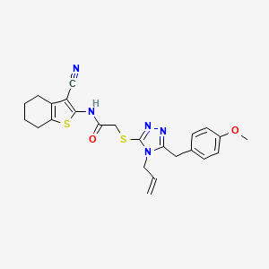 molecular formula C24H25N5O2S2 B4113539 2-{[4-allyl-5-(4-methoxybenzyl)-4H-1,2,4-triazol-3-yl]thio}-N-(3-cyano-4,5,6,7-tetrahydro-1-benzothien-2-yl)acetamide 