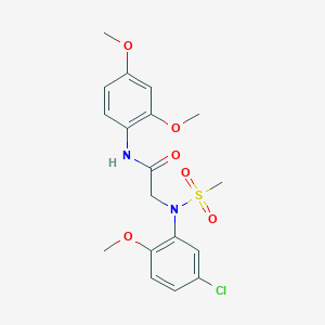 molecular formula C18H21ClN2O6S B411354 2-[5-chloro-2-methoxy(methylsulfonyl)anilino]-N-(2,4-dimethoxyphenyl)acetamide 