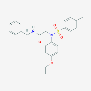 molecular formula C25H28N2O4S B411355 2-{4-ethoxy[(4-methylphenyl)sulfonyl]anilino}-N-(1-phenylethyl)acetamide 