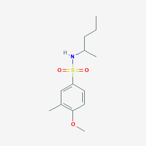 molecular formula C13H21NO3S B4113558 4-methoxy-3-methyl-N-(1-methylbutyl)benzenesulfonamide 