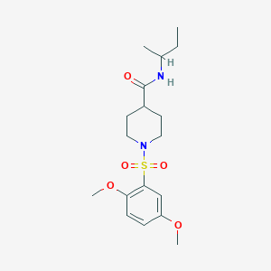 molecular formula C18H28N2O5S B4113577 N-(sec-butyl)-1-[(2,5-dimethoxyphenyl)sulfonyl]-4-piperidinecarboxamide 