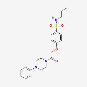 molecular formula C21H27N3O4S B4113585 4-[2-oxo-2-(4-phenyl-1-piperazinyl)ethoxy]-N-propylbenzenesulfonamide 