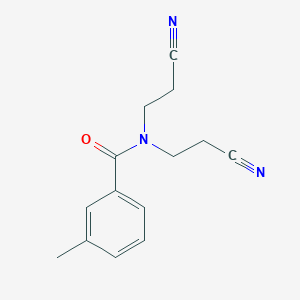 molecular formula C14H15N3O B4113587 N,N-bis(2-cyanoethyl)-3-methylbenzamide 