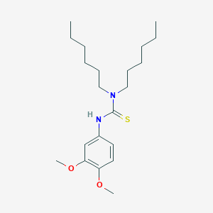 molecular formula C21H36N2O2S B4113595 N'-(3,4-dimethoxyphenyl)-N,N-dihexylthiourea 
