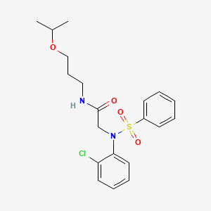 molecular formula C20H25ClN2O4S B4113608 N~2~-(2-chlorophenyl)-N~1~-(3-isopropoxypropyl)-N~2~-(phenylsulfonyl)glycinamide 