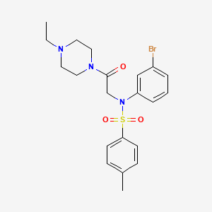 molecular formula C21H26BrN3O3S B4113614 N-(3-bromophenyl)-N-[2-(4-ethyl-1-piperazinyl)-2-oxoethyl]-4-methylbenzenesulfonamide 