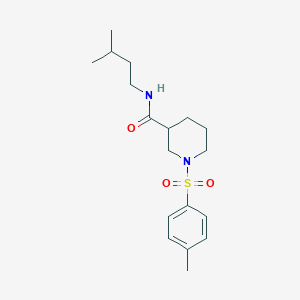 molecular formula C18H28N2O3S B4113618 N-(3-methylbutyl)-1-[(4-methylphenyl)sulfonyl]-3-piperidinecarboxamide 