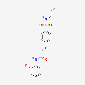 molecular formula C17H19FN2O4S B4113620 N-(2-fluorophenyl)-2-{4-[(propylamino)sulfonyl]phenoxy}acetamide 