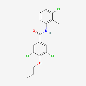 molecular formula C17H16Cl3NO2 B4113625 3,5-dichloro-N-(3-chloro-2-methylphenyl)-4-propoxybenzamide 