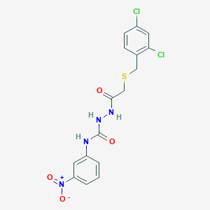 molecular formula C16H14Cl2N4O4S B4113641 2-{[(2,4-dichlorobenzyl)thio]acetyl}-N-(3-nitrophenyl)hydrazinecarboxamide 