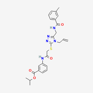 isopropyl 3-({[(4-allyl-5-{[(3-methylbenzoyl)amino]methyl}-4H-1,2,4-triazol-3-yl)thio]acetyl}amino)benzoate