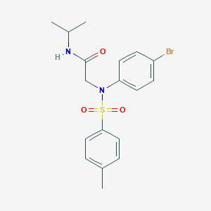 molecular formula C18H21BrN2O3S B411365 2-{4-bromo[(4-methylphenyl)sulfonyl]anilino}-N-isopropylacetamide 