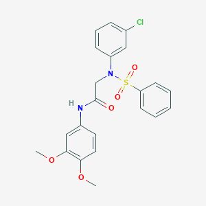 2-[3-chloro(phenylsulfonyl)anilino]-N-(3,4-dimethoxyphenyl)acetamide