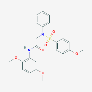 molecular formula C23H24N2O6S B411368 N-(2,5-dimethoxyphenyl)-2-{[(4-methoxyphenyl)sulfonyl]anilino}acetamide 