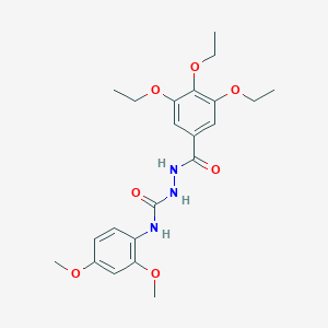 molecular formula C22H29N3O7 B4113684 N-(2,4-dimethoxyphenyl)-2-(3,4,5-triethoxybenzoyl)hydrazinecarboxamide 
