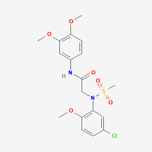 2-[5-chloro-2-methoxy(methylsulfonyl)anilino]-N-(3,4-dimethoxyphenyl)acetamide