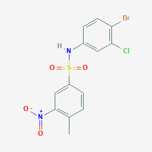 molecular formula C13H10BrClN2O4S B4113703 N-(4-bromo-3-chlorophenyl)-4-methyl-3-nitrobenzenesulfonamide 
