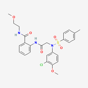 2-({N-(3-chloro-4-methoxyphenyl)-N-[(4-methylphenyl)sulfonyl]glycyl}amino)-N-(2-methoxyethyl)benzamide
