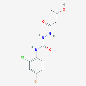 N-(4-bromo-2-chlorophenyl)-2-(3-hydroxybutanoyl)hydrazinecarboxamide