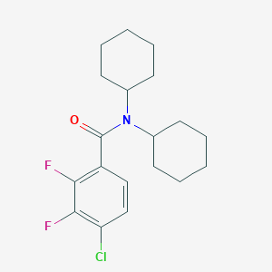 molecular formula C19H24ClF2NO B4113724 4-chloro-N,N-dicyclohexyl-2,3-difluorobenzamide 