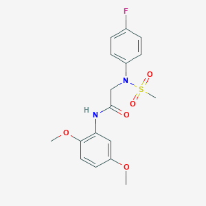 N-(2,5-dimethoxyphenyl)-2-[4-fluoro(methylsulfonyl)anilino]acetamide