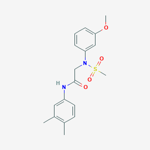 molecular formula C18H22N2O4S B411375 N-(3,4-dimethylphenyl)-2-(3-methoxy-N-methylsulfonylanilino)acetamide 